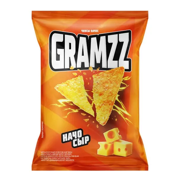 ЧИПСЫ КУКУРУЗНЫЕ GRAMZZ СЫР НАЧО 55ГР