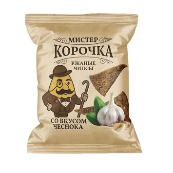 МИСТЕР КОРОЧКА РЖАНЫЕ ЧИПСЫ СО ВКУСОМ ЧЕСНОКА 70ГР 