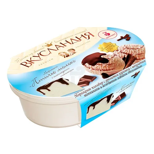 ВКУСЛАНДИЯ ПТИЧЬЕ МОЛОКО С ШОКОЛАДНЫМ ТОПИНГОМ 450 ГР