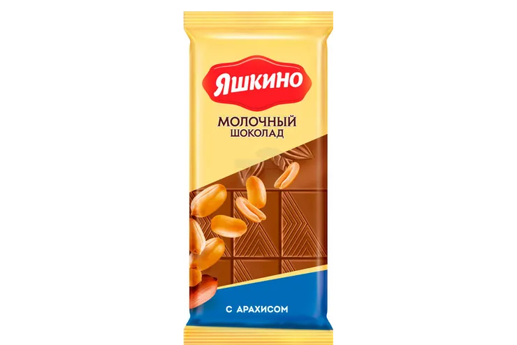 ЯШКИНО ШОКОЛАД МОЛОЧНЫЙ С АРАХИСОМ