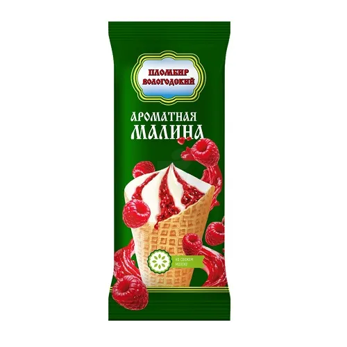 МОРОЖЕНОЕ ВОЛОГОДСКИЙ ПЛОМБИР МАЛИНА 100 ГР