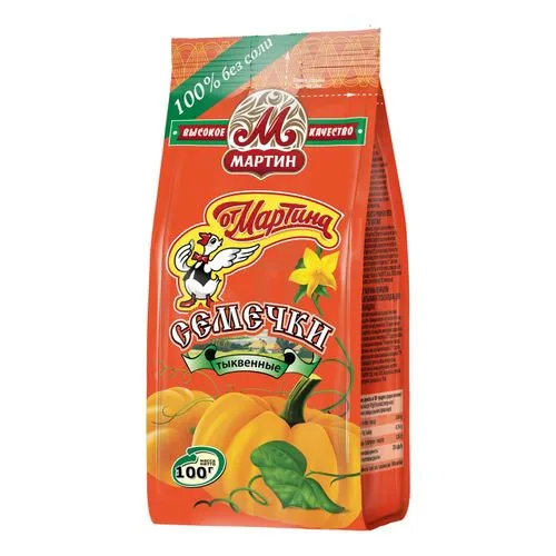СЕМЕЧКИ МАРТИН ОТБОРНЫЕ ТЫКВЕННЫЕ БЕЗ СОЛИ 100 Г