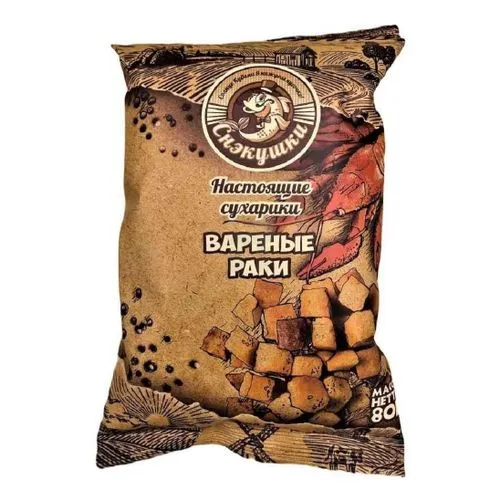 СУХАРИКИ СНЭКУШКИ 80Г ВАРЕНЫЕ РАКИ