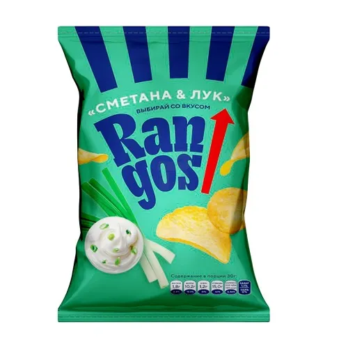 ЧИПСЫ РАНГОС 120ГР СМЕТАНА И ЛУК