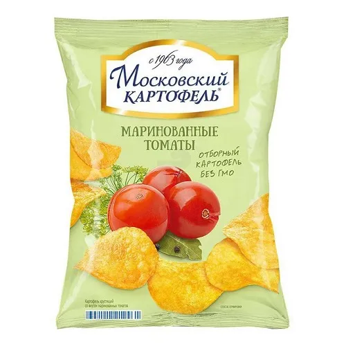 ЧИПСЫ МОСКОВСКИЙ КАРТОФЕЛЬ МАРИНОВАННЫЕ ТОМАТЫ 60 Г