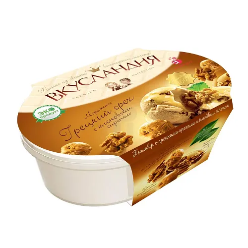 ВКУСЛАНДИЯ ПЛОМБИР С КЛЕНОВЫМ СИРОПОМ И ГРЕЦКИМ ОРЕХОМ 450 ГР
