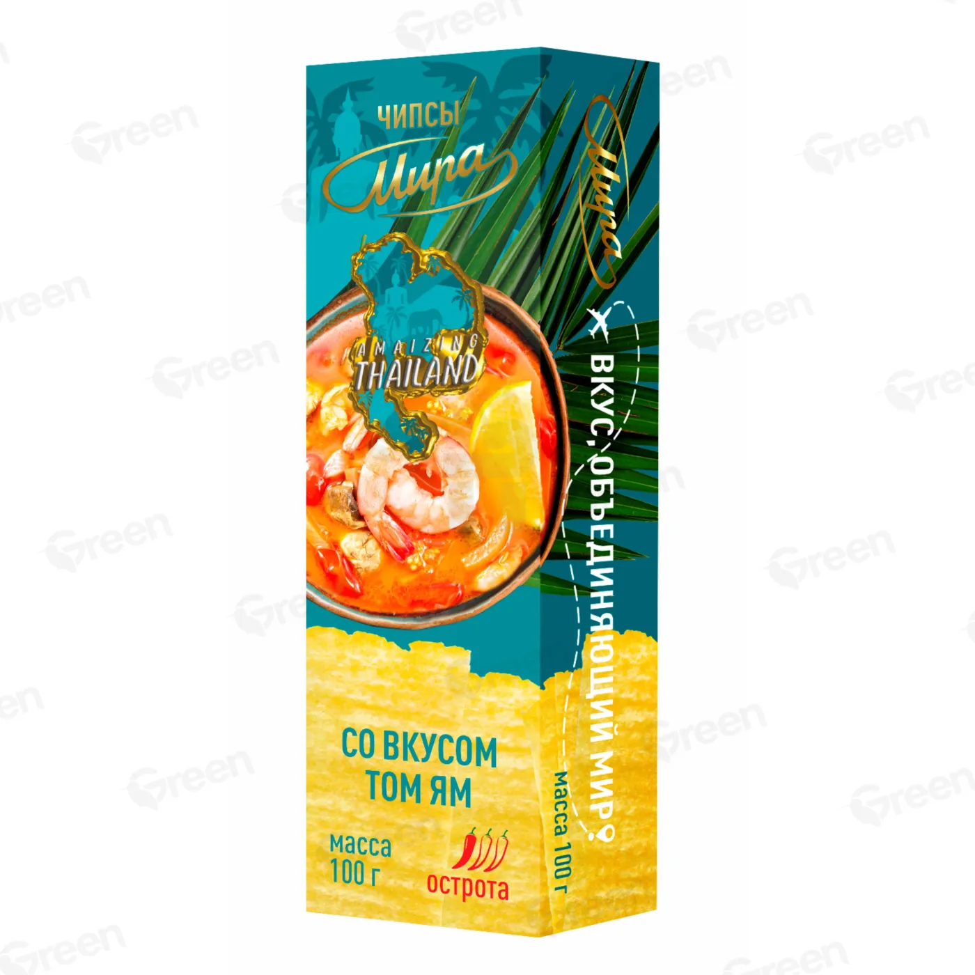 ЧИПСЫ МИРА СО ВКУСОМ ТОМ-ЯМ 100ГР 