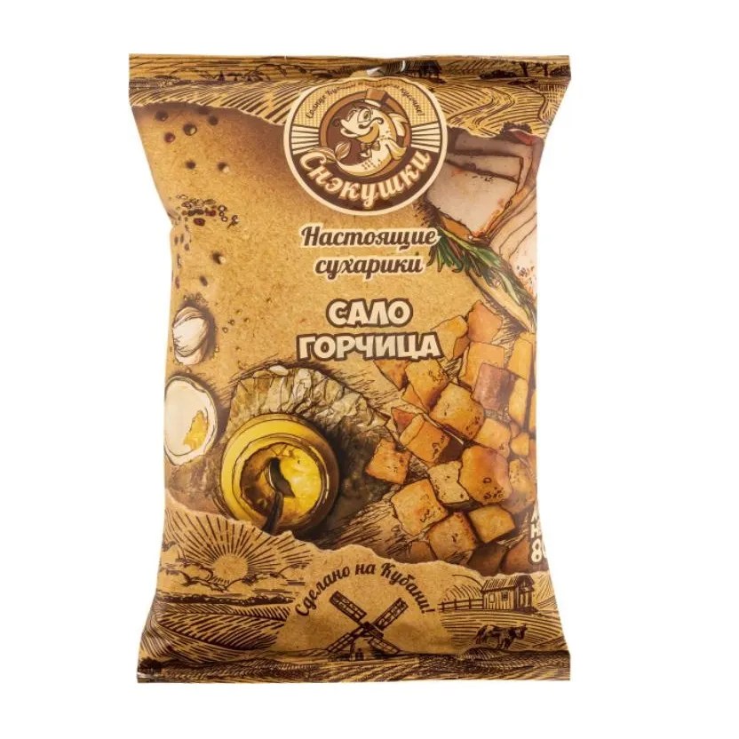 СУХАРИКИ СНЭКУШКИ 80Г САЛО ГОРЧИЦА