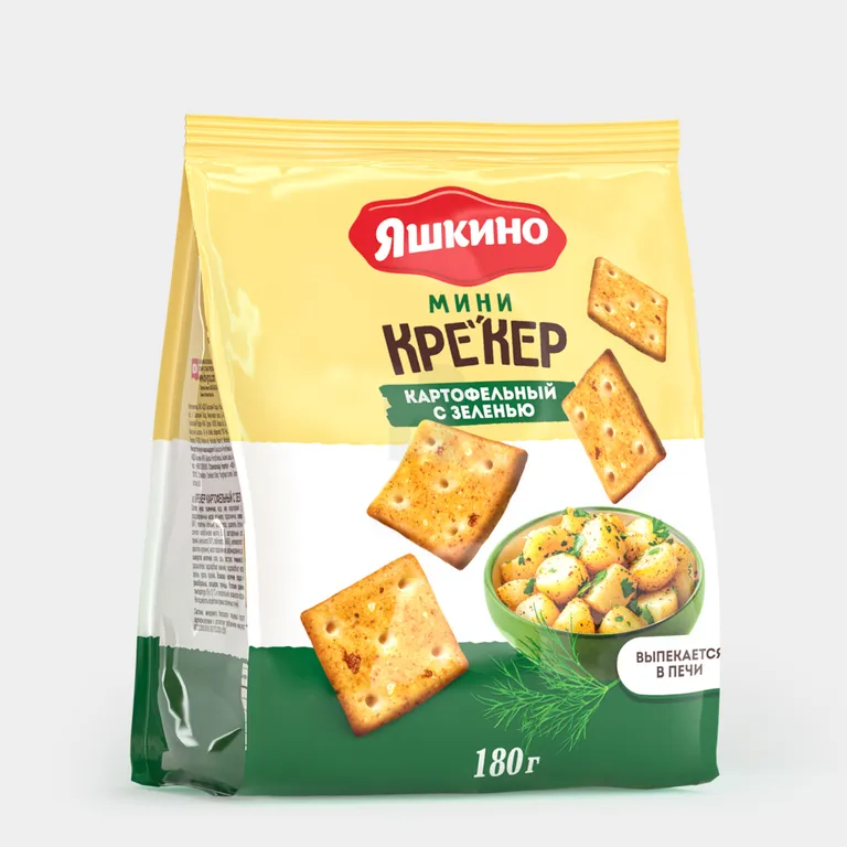 ЯШКИНО КРЕКЕР МИНИ КАРТОФЕЛЬНЫЙ С ЗЕЛЕНЬЮ