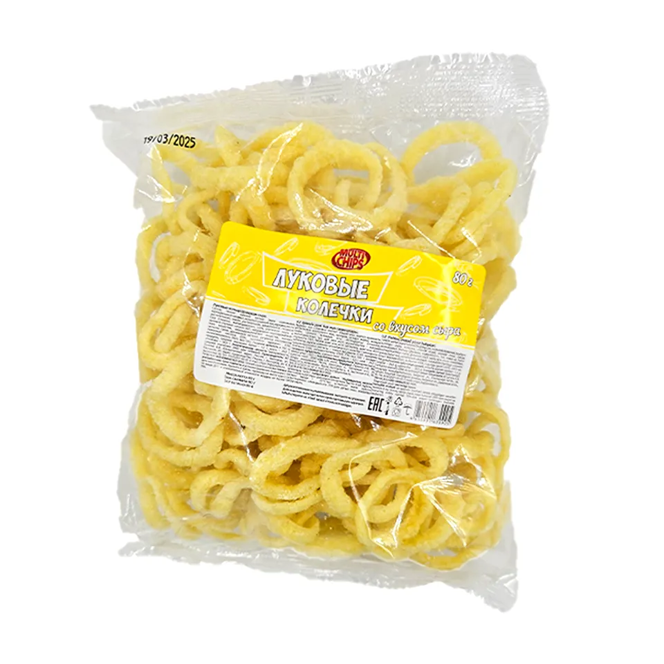ЧИПСЫ MULTI CHIPS ЛУКОВЫЕ КОЛЬЦА СЫР СО СМЕТАНОЙ 80 ГР