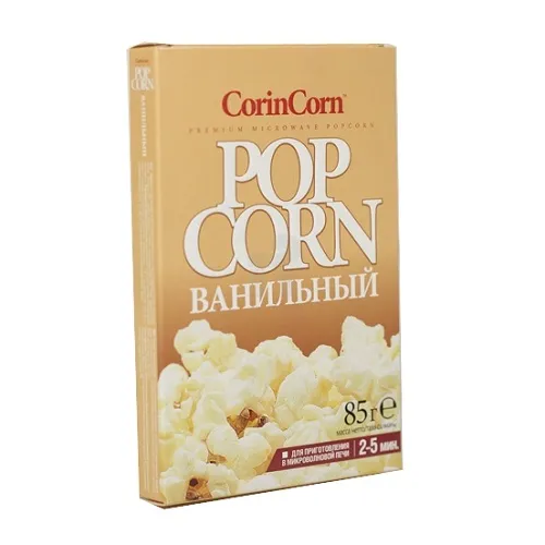 ПОПКОРН CORIN CORN ДЛЯ ПРИГОТОВЛЕНИЯ В СВЧ ВАНИЛЬНЫЙ 85 Г