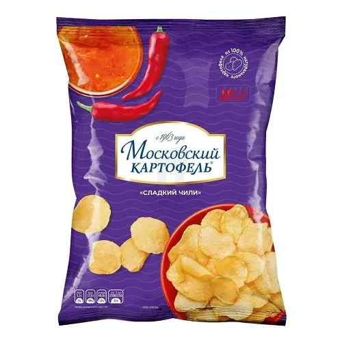 ЧИПСЫ МОСКОВСКИЙ КАРТОФЕЛЬ СЛАДКИЙ ЧИЛИ 120 Г