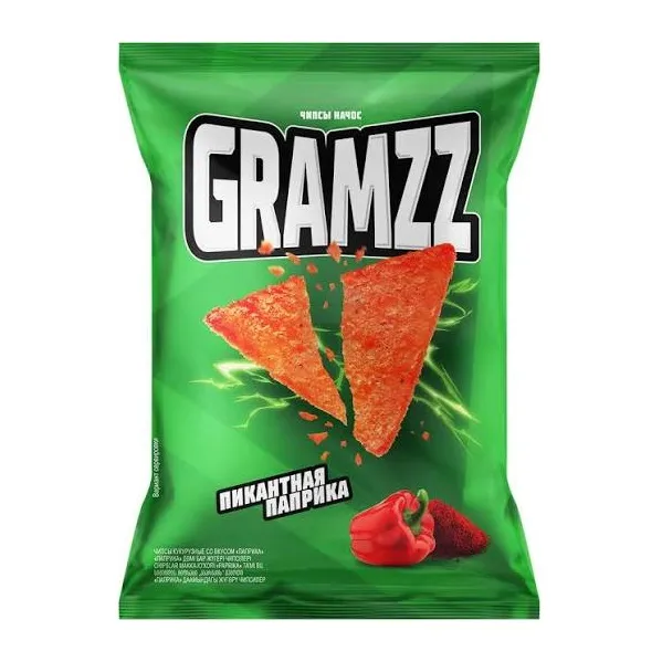 ЧИПСЫ КУКУРУЗНЫЕ GRAMZZ ПАПРИКА 55ГР
