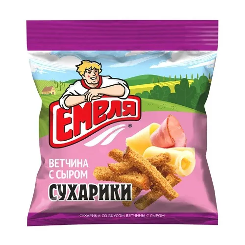 СУХАРИКИ ЕМЕЛЯ 40Г ВЕТЧИНА СЫР