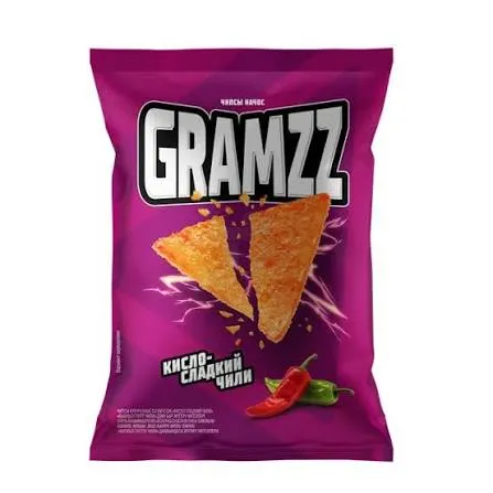 ЧИПСЫ КУКУРУЗНЫЕ GRAMZZ КИСЛО-СЛАДКИЙ ЧИЛИ 55ГР